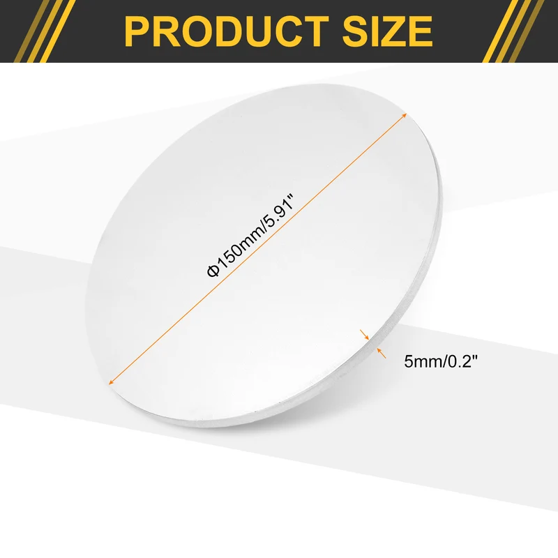 Aluminum Disc, 6"(150mm) Dia 0.2"(5mm) Thick Round 5052 Aluminum Sheets
