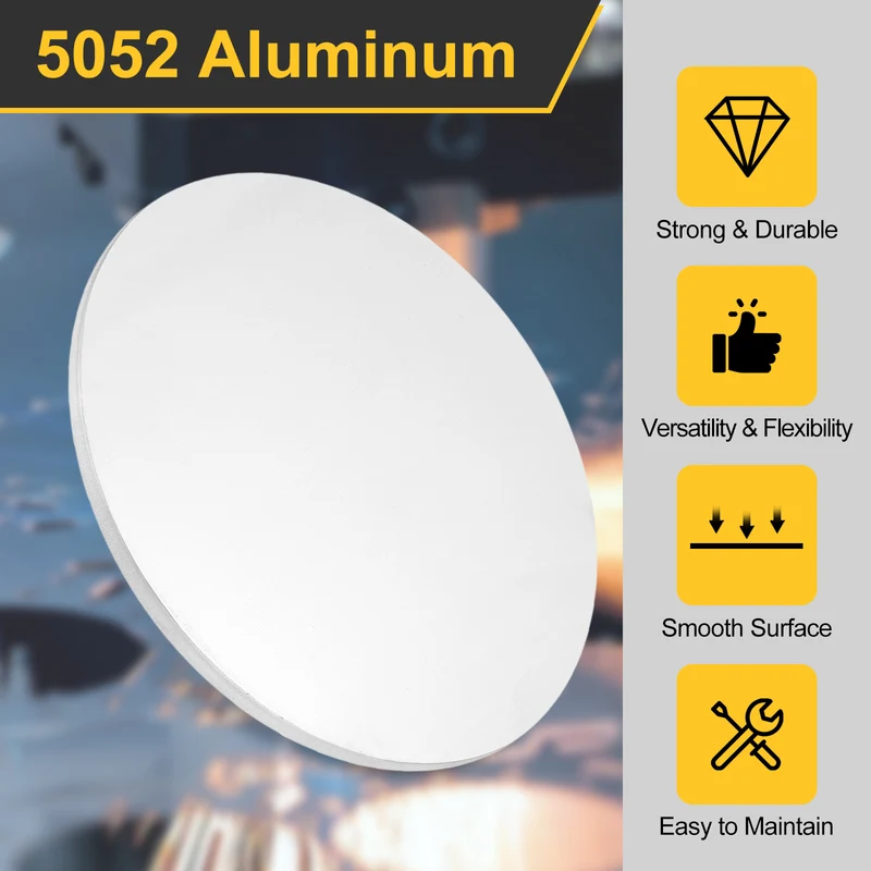 Aluminum Disc, 6"(150mm) Dia 0.2"(5mm) Thick Round 5052 Aluminum Sheets