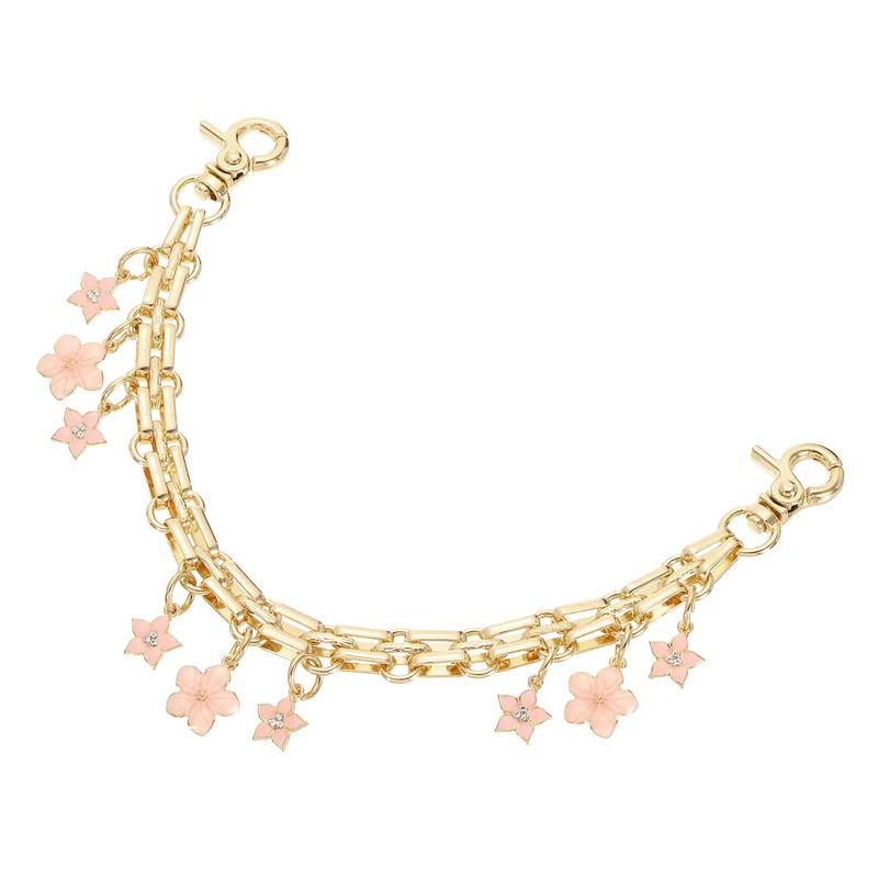 1Pcs 10" Flowers Pendant Handbag Chain Strap, Pink
