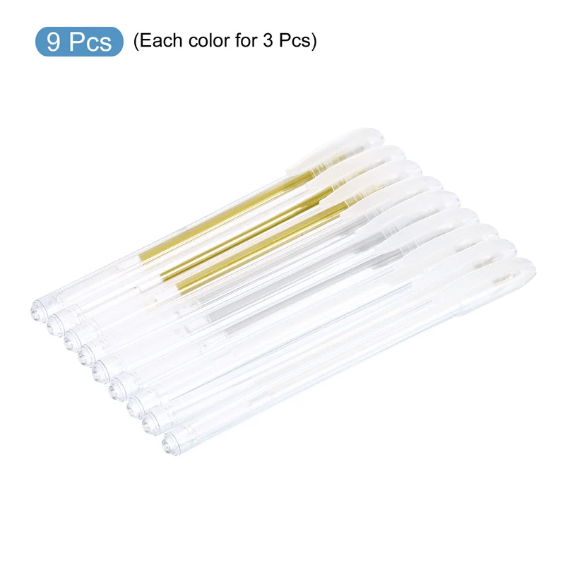 9 in 1 0.6mm Glitter Gel Pens Metallic Sparkle Liquid Pen Light Multicolor