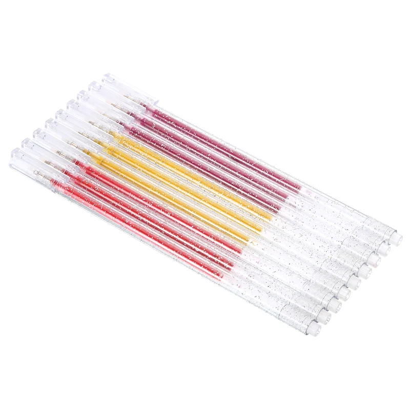 9 in 1 Glitter Gel Pens Metallic Sparkle Liquid Pen Light Light Gold Red Purple