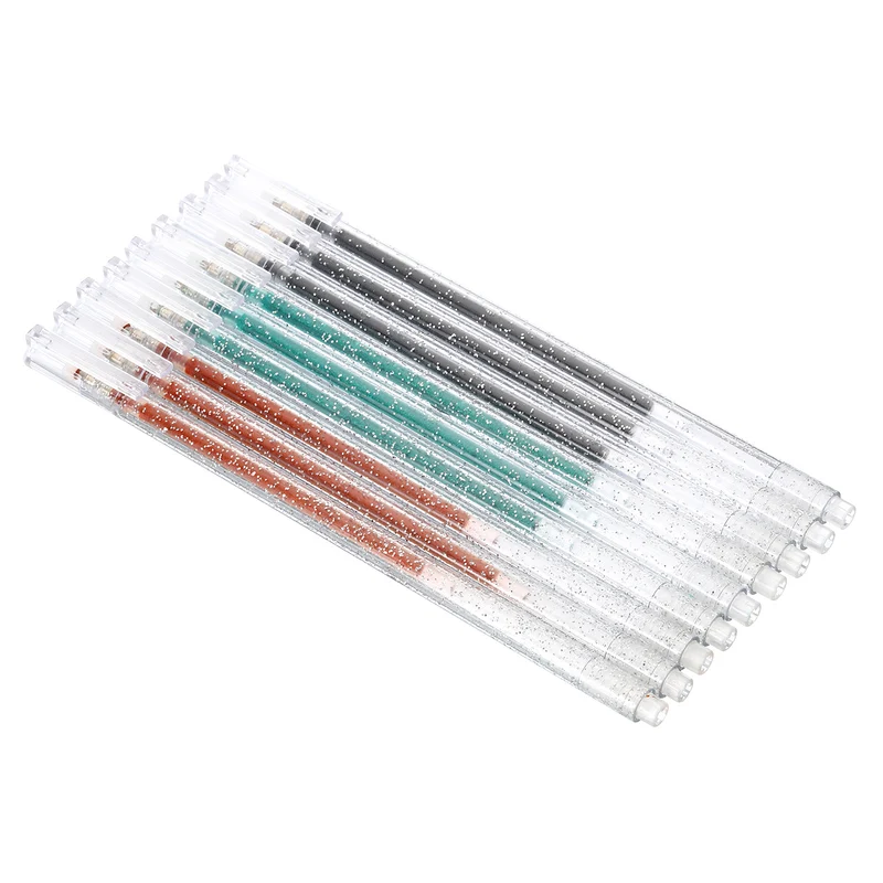 9 in 1 Glitter Gel Pens Metallic Sparkle Liquid Pen Light Green Brown Black