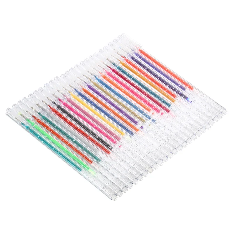Glitter Gel Pens, 24 Colors Dual Metallic Ink Sparkle Pens 1mm Liquid Glitter Iridescent Gel Pen for Coloring Books, Multicolor
