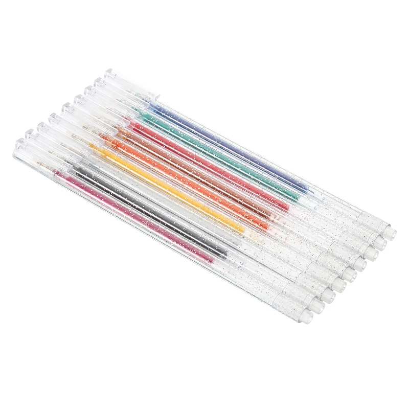 Glitter Gel Pens, 9 Colors Dual Metallic Ink Sparkle Pens 1mm Liquid Glitter Iridescent Gel Pen for Coloring Books, Multicolor