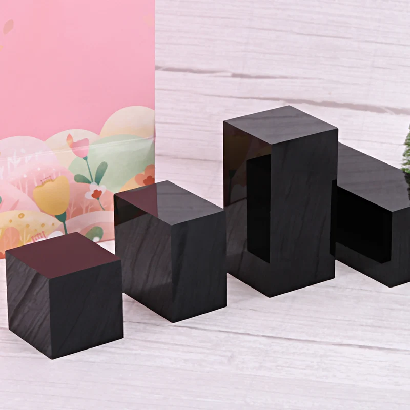 1.5" x 1.5" x 1.5" Jewelry Display Riser Acrylic Cube Display Stand Black