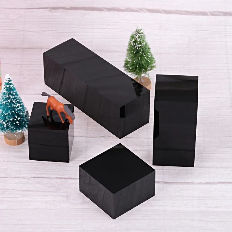 1.5" x 1.5" x 1.5" Jewelry Display Riser Acrylic Cube Display Stand Black