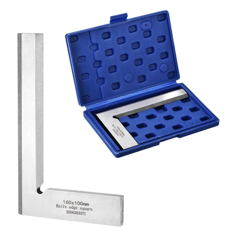 Machinist Square 6.3" x 3.94" x 0.3" Carbon Steel Engineer Square, Silver