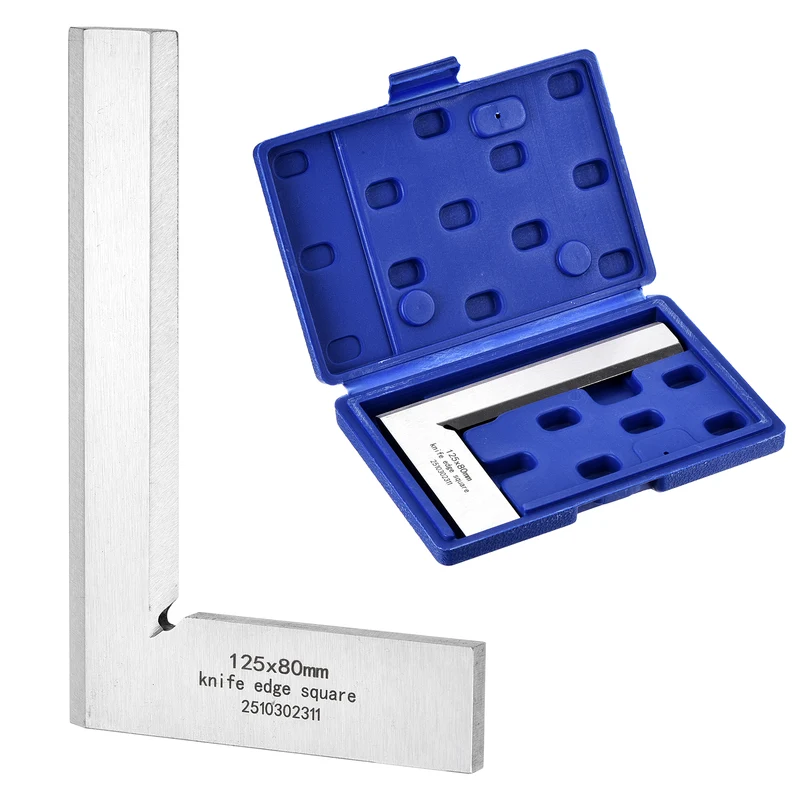 Machinist Square 4.92" x 3.15" x 0.22" Carbon Steel Engineer Square, Silver