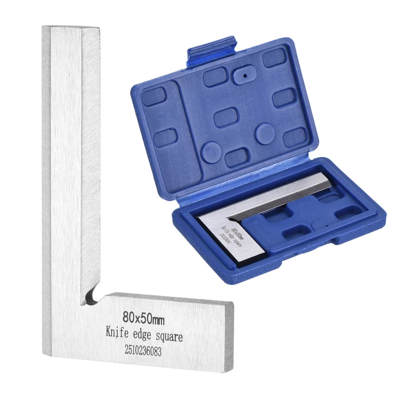 Machinist Square 3.15" x 1.97" x 0.22" Carbon Steel Engineer Square, Silver
