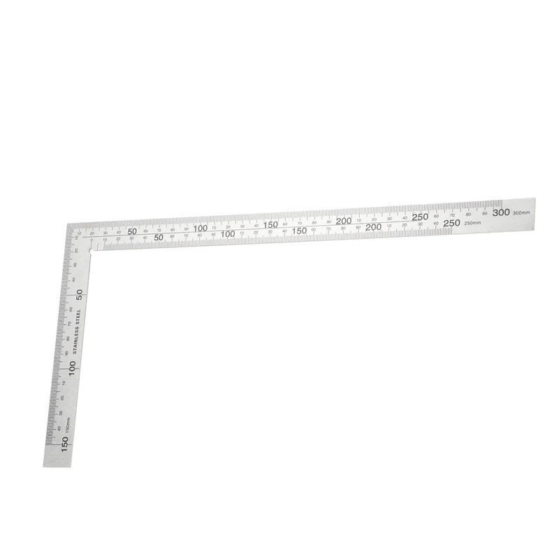12 Inch High Precision 90 Degree Stainless Steel Woodworking Square, Silver