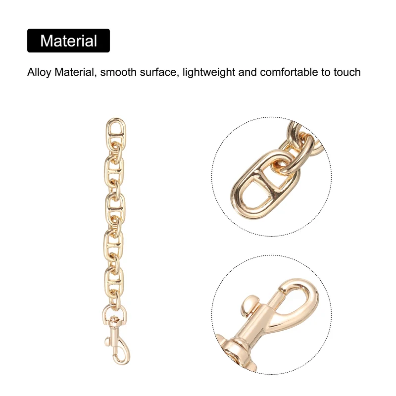 2Pcs 17cm/6.7" Alloy Purse Strap Extender Bag Chain for Handbag Clutch, Gold