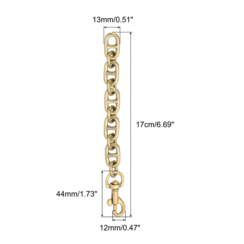 2Pcs 17cm/6.7" Alloy Purse Strap Extender Bag Chain for Handbag Clutch, Bronze