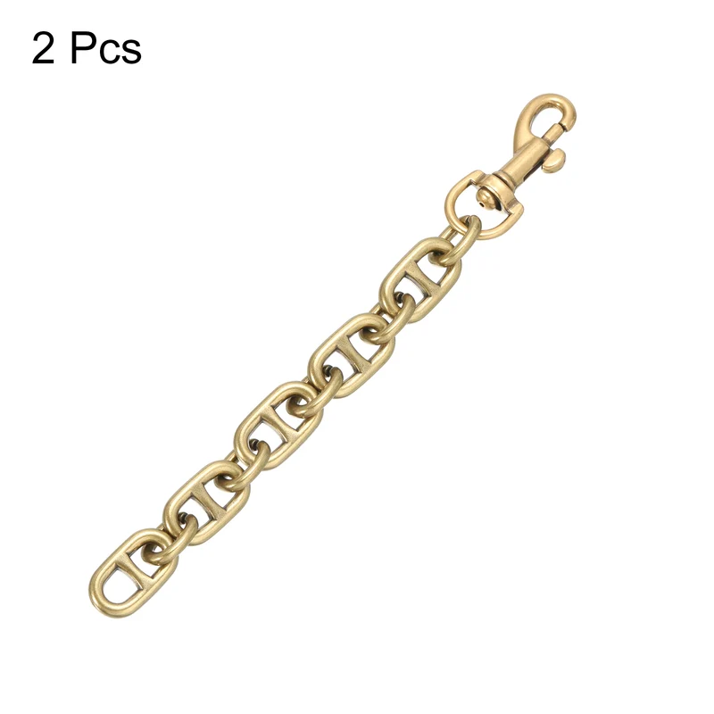 2Pcs 17cm/6.7" Alloy Purse Strap Extender Bag Chain for Handbag Clutch, Bronze