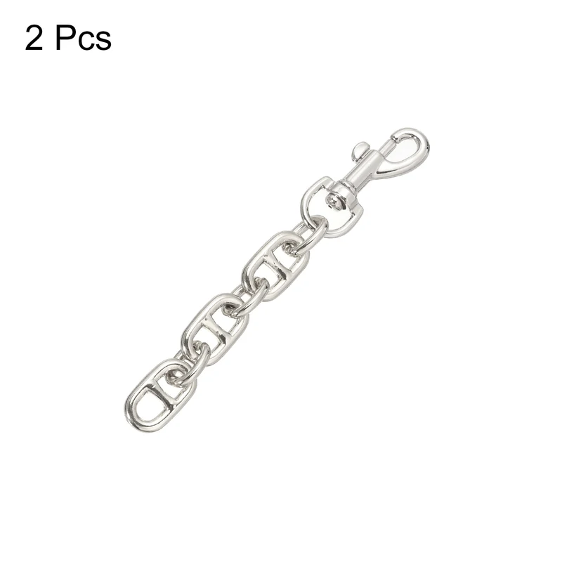 2Pcs 12cm/4.7" Alloy Purse Strap Extender Bag Chain for Handbag Clutch, Silver