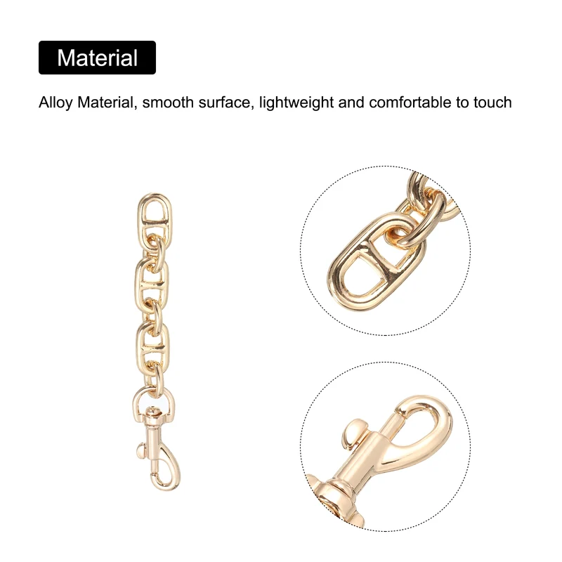2Pcs 12cm/4.7" Alloy Purse Strap Extender Bag Chain for Handbag Clutch, Gold