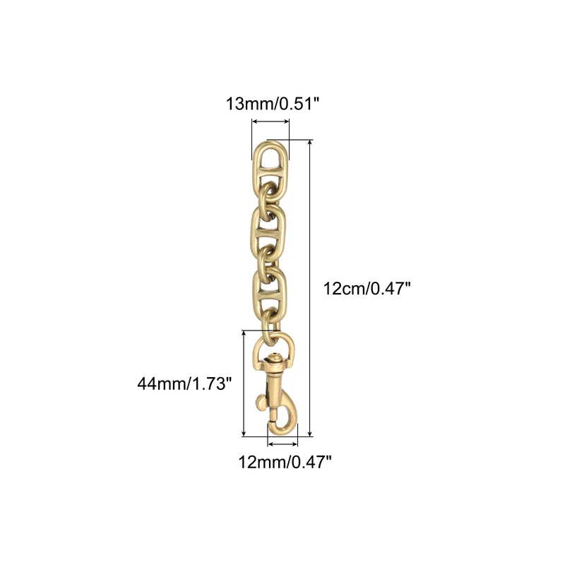 2Pcs 12cm/4.7" Alloy Purse Strap Extender Bag Chain for Handbag Clutch, Bronze