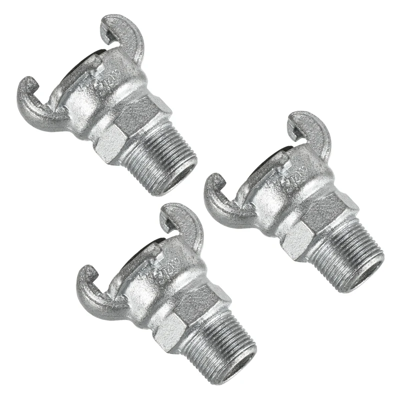 Air Hose Coupling Fitting, Malleable Cast Iron Male Thread Claw Quick Connector for Air Water Pipe