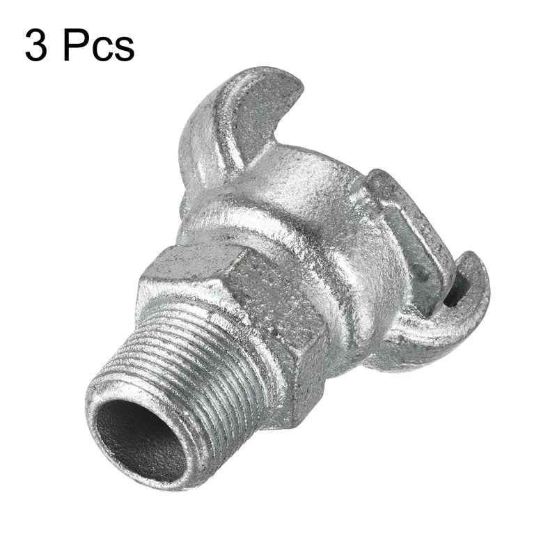 Air Hose Coupling Fitting, Malleable Cast Iron Male Thread Claw Quick Connector for Air Water Pipe