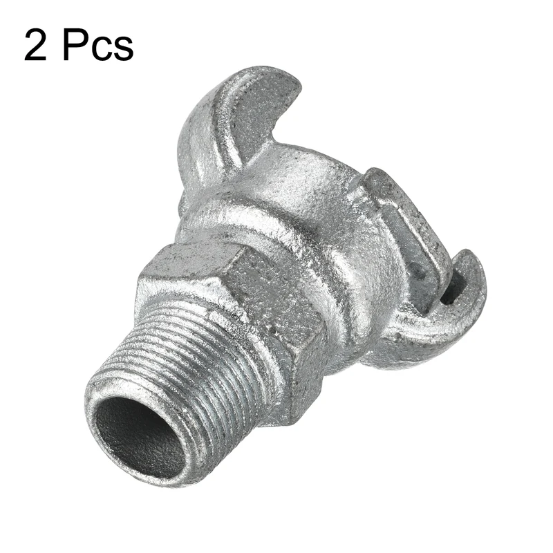 Air Hose Coupling Fitting, Malleable Cast Iron Male Thread Claw Quick Connector for Air Water Pipe