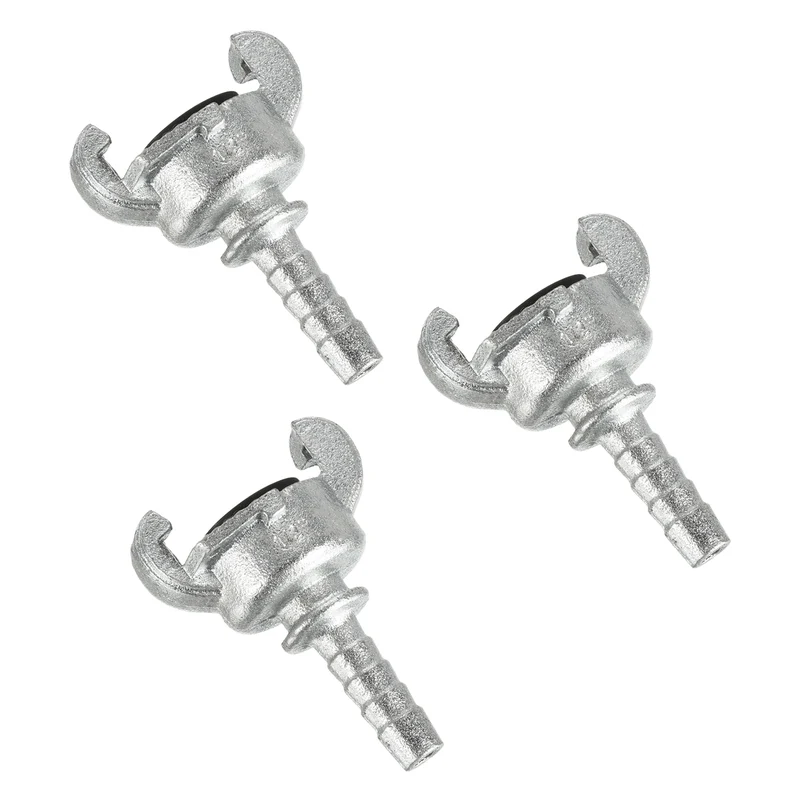 Air Hose Coupling Fitting, Malleable Cast Iron Hose End Barbed Claw Quick Connector for Air Water Pipe