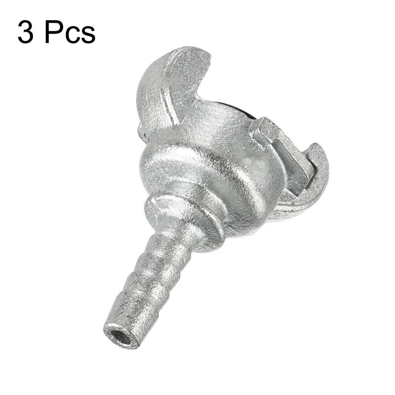 Air Hose Coupling Fitting, Malleable Cast Iron Hose End Barbed Claw Quick Connector for Air Water Pipe