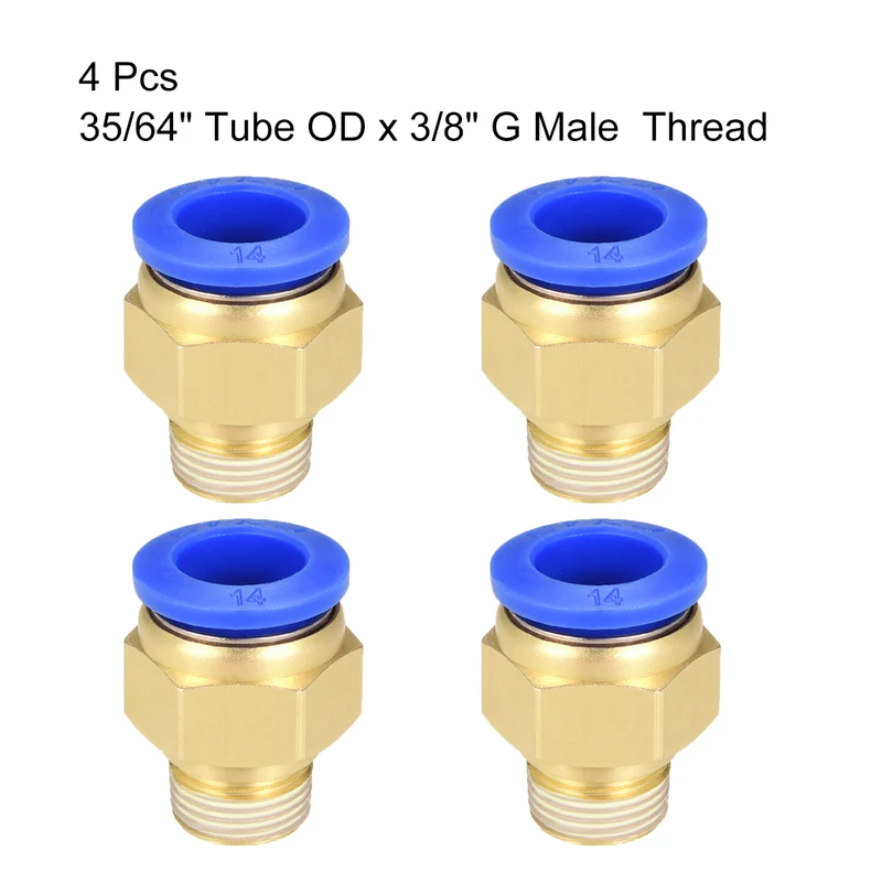 Straight Pneumatic Push to Quick Connect Fittings Male