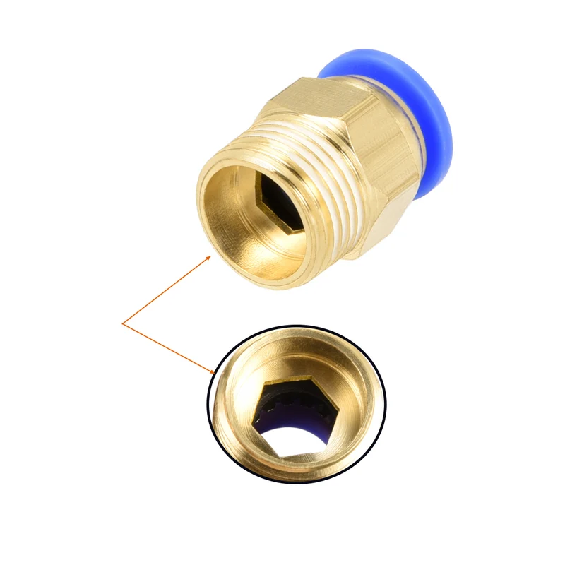 Straight Pneumatic Push to Quick Connect Fittings Male