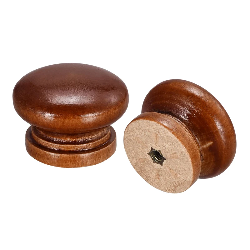 Drawer Screw Round Wood Knob Pull Handles 8set
