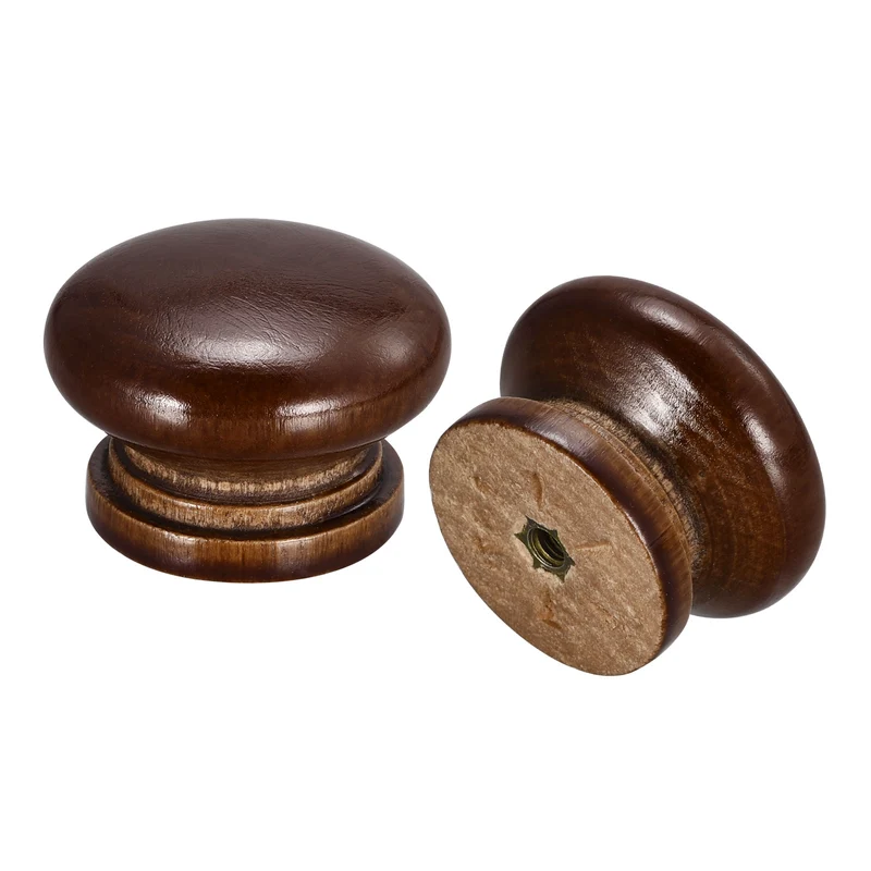 Drawer Screw Round Wood Knob Pull Handles 8set