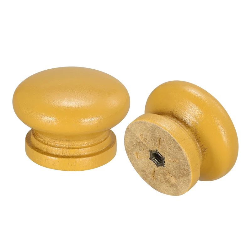 Drawer Screw Round Wood Knob Pull Handles 8set