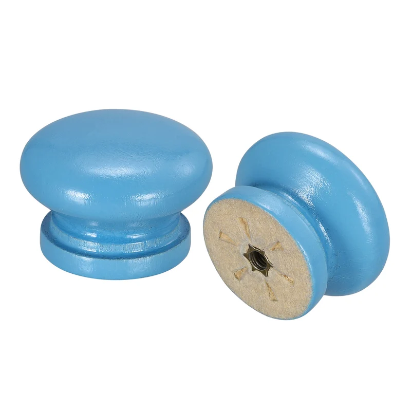 Drawer Screw Round Wood Knob Pull Handles 8set