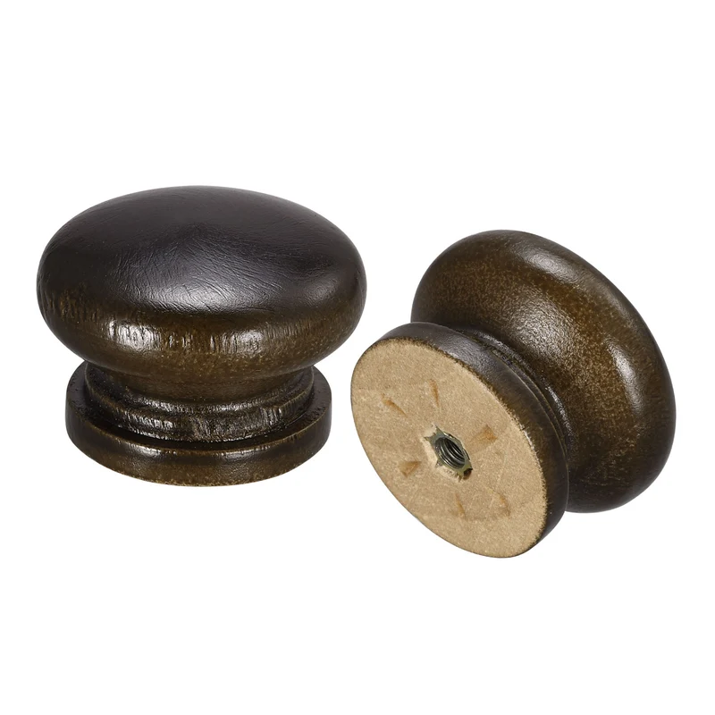 Drawer Screw Round Wood Knob Pull Handles 8set