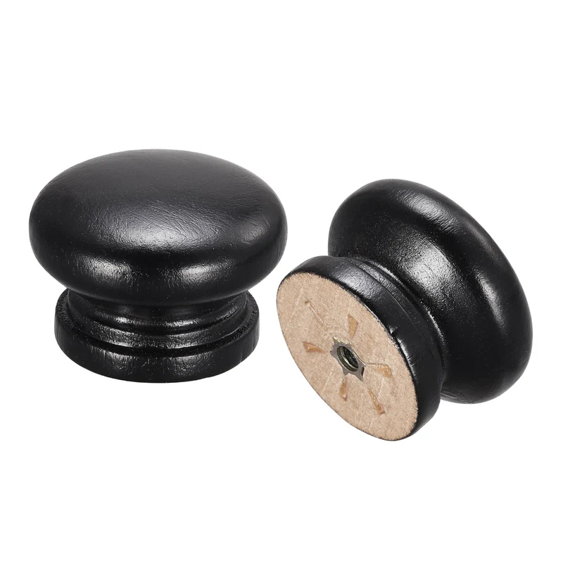 Drawer Screw Round Wood Knob Pull Handles 8set