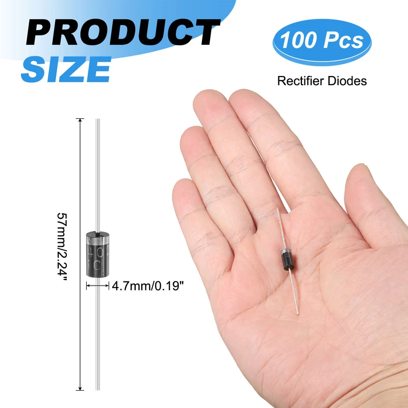 100 Pcs 1N5402 Rectifier Diode, 3A 200V DO-27 Electronic Silicon Diodes