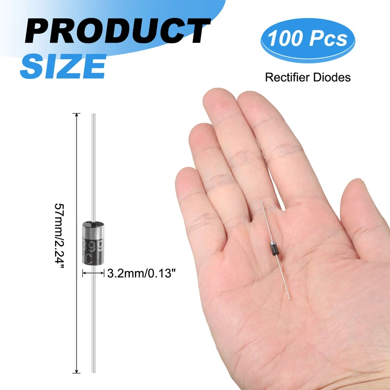 100 Pcs 1N5399 Rectifier Diode, 1.5A 1000V DO-15 Electronic Silicon Diodes
