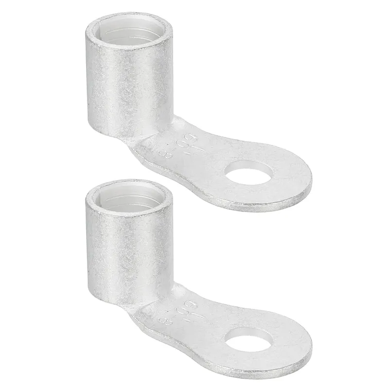 4/0 AWG - 5/16" Copper Wire Lugs, 90 Degree Bent Battery Lugs(Silver, 2Pcs)