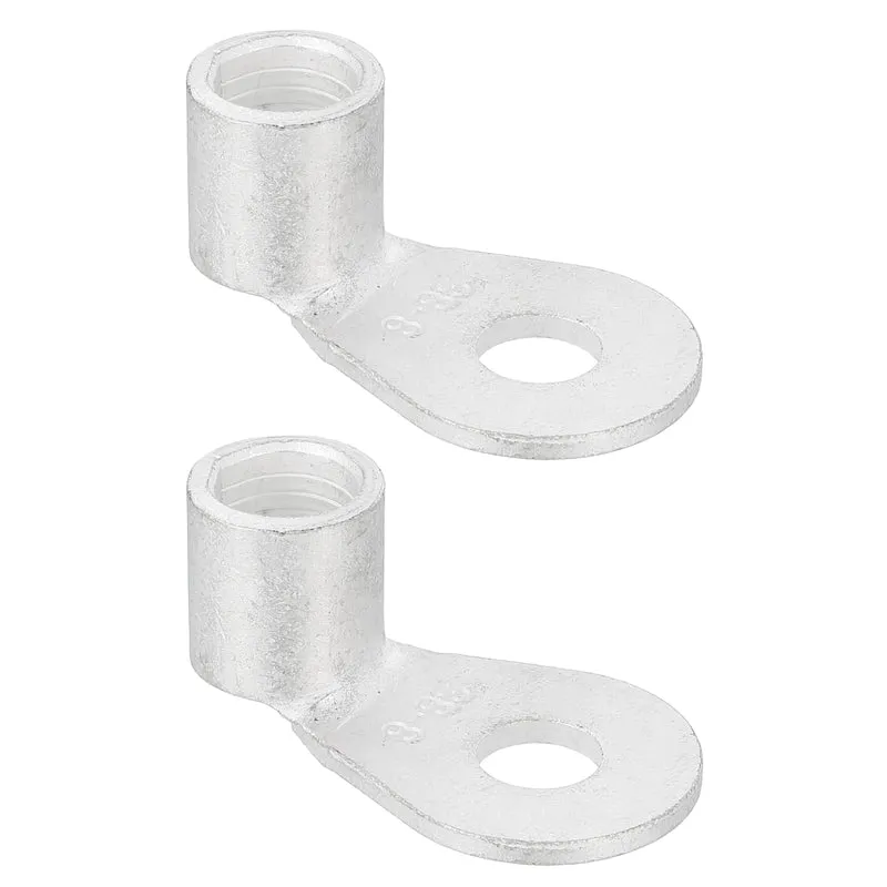 2/0 AWG - 5/16" Copper Wire Lugs, 90 Degree Bent Battery Lugs(Silver, 2Pcs)