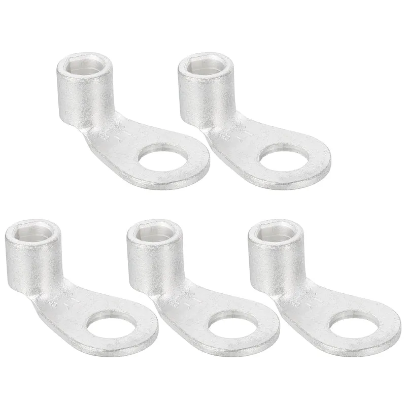 3 AWG - 5/16" Copper Wire Lugs, 90 Degree Bent Battery Lugs(Silver, 5Pcs)