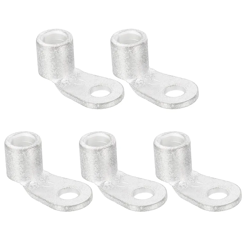 90 Degree Bent 0.24" Inner Dia. 3/16" Copper Wire Lugs(Silver, 5Pcs)
