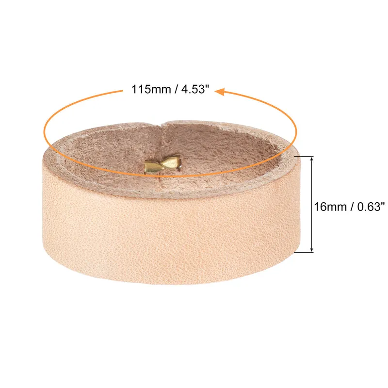 2Pcs Leather Belt Loop Keepers, 11.5cm Girth Belt Strap Ring Buckle, Beige
