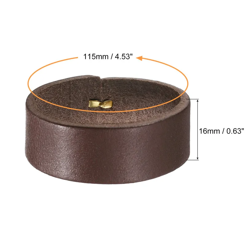 2Pcs Leather Belt Loop Keepers, 11.5cm Outer Girth Belt Strap Ring Buckle for DIY Craft Bag Belt Fixing (Coffee)