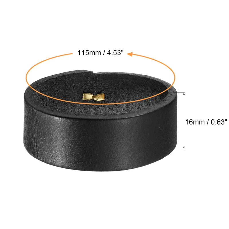 2Pcs Leather Belt Loop Keepers, 11.5cm Outer Girth Belt Strap Ring Buckle for DIY Craft Bag Belt Fixing (Black)