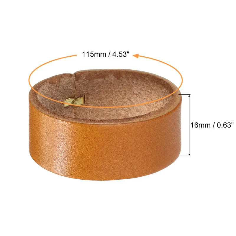 4Pcs Leather Belt Loop Keepers, 11.5cm Outer Girth Belt Strap Ring Buckle for DIY Craft Bag Belt Fixing (Yellow Orange)