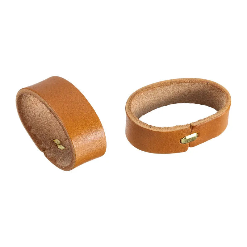 4Pcs Leather Belt Loop Keepers, 11.5cm Outer Girth Belt Strap Ring Buckle for DIY Craft Bag Belt Fixing (Yellow Orange)