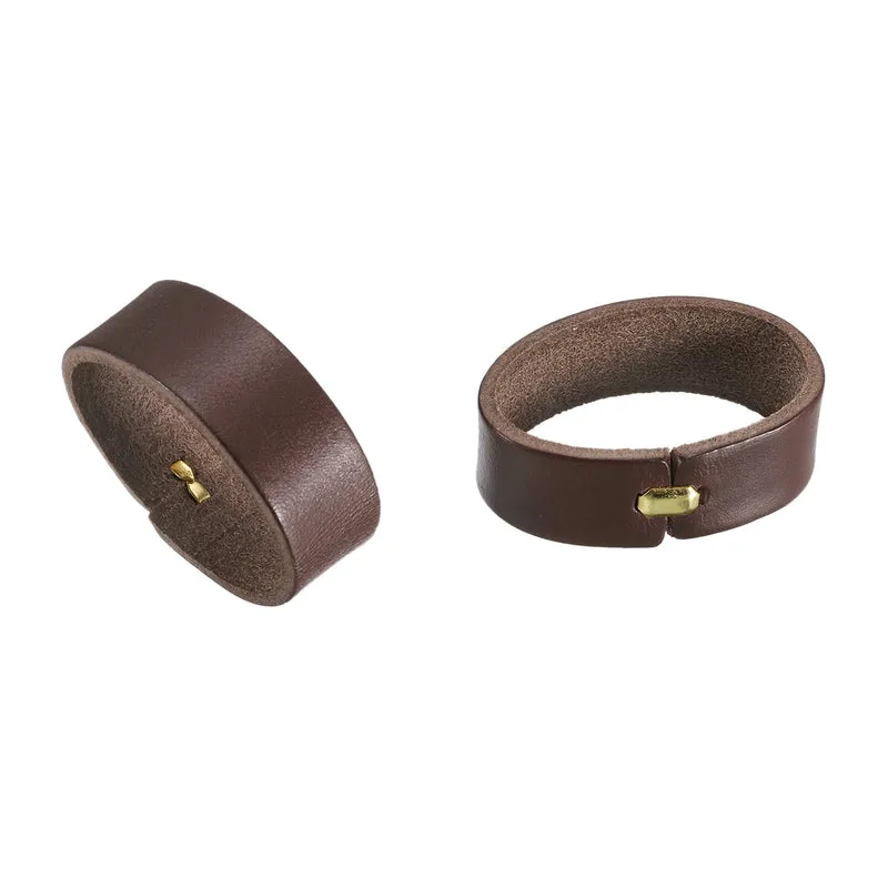 4Pcs Leather Belt Loop Keepers, 11.5cm Outer Girth Belt Strap Ring Buckle for DIY Craft Bag Belt Fixing (Coffee)