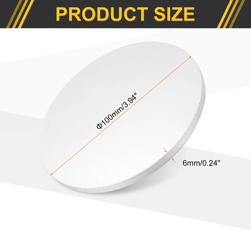 Aluminum Disc 4"(100mm) Dia 0.24"(6mm) Thick Round 5052 Aluminum Sheets