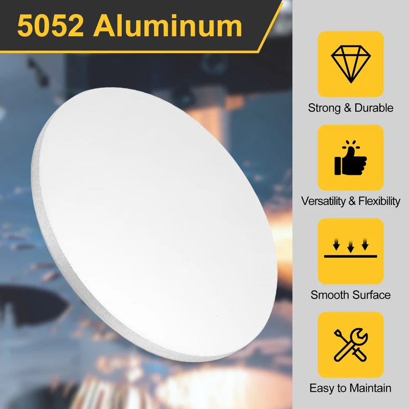 Aluminum Disc 4"(100mm) Dia 0.24"(6mm) Thick Round 5052 Aluminum Sheets