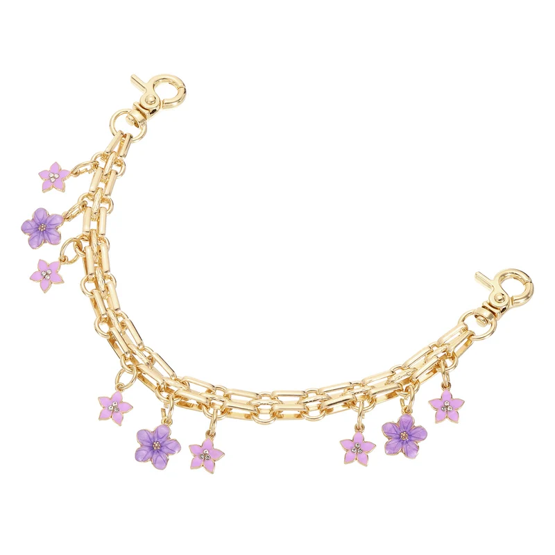 1Pcs 10" Flowers Pendant Handbag Chain Strap, Purple
