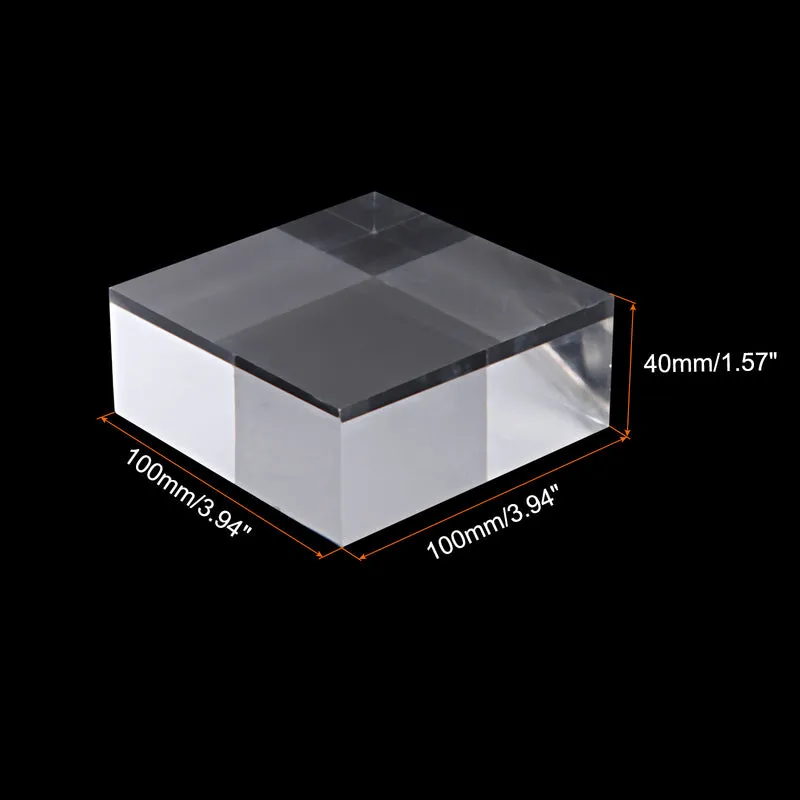 4" x 4" x 1.5" Jewelry Display Riser, Acrylic Cube Display Stand, Clear