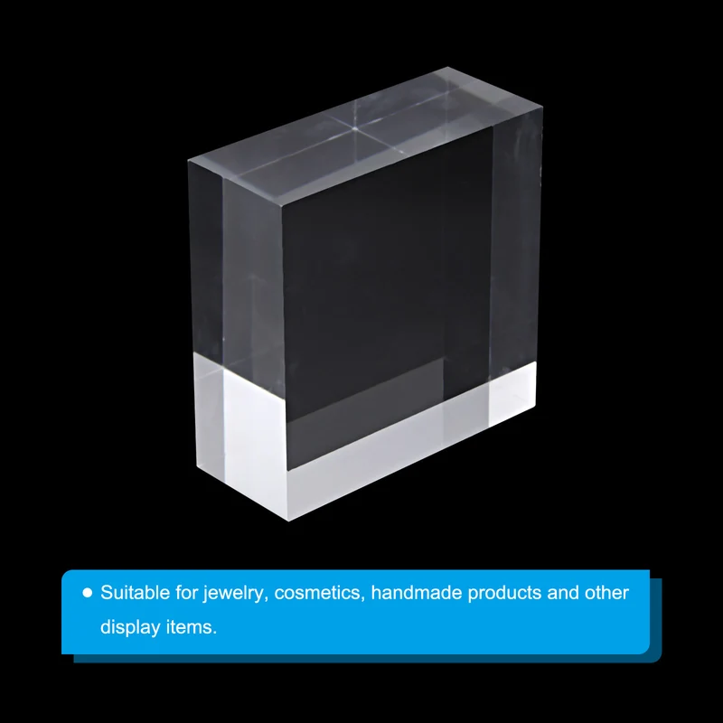 4" x 4" x 1.5" Jewelry Display Riser, Acrylic Cube Display Stand, Clear